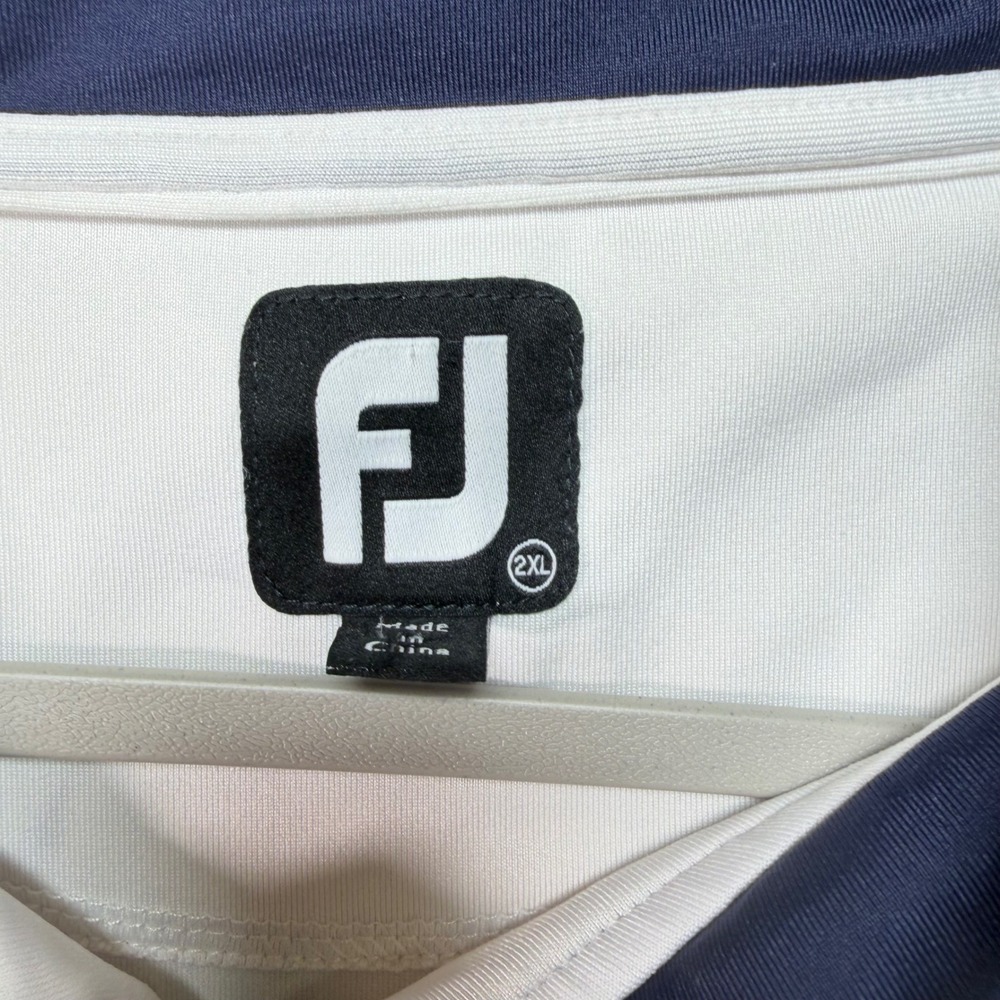 FootJoy Mens White Quarter Zip Golf Pullover Heron Embroidery Large XL 27x30 - Picture 9 of 10